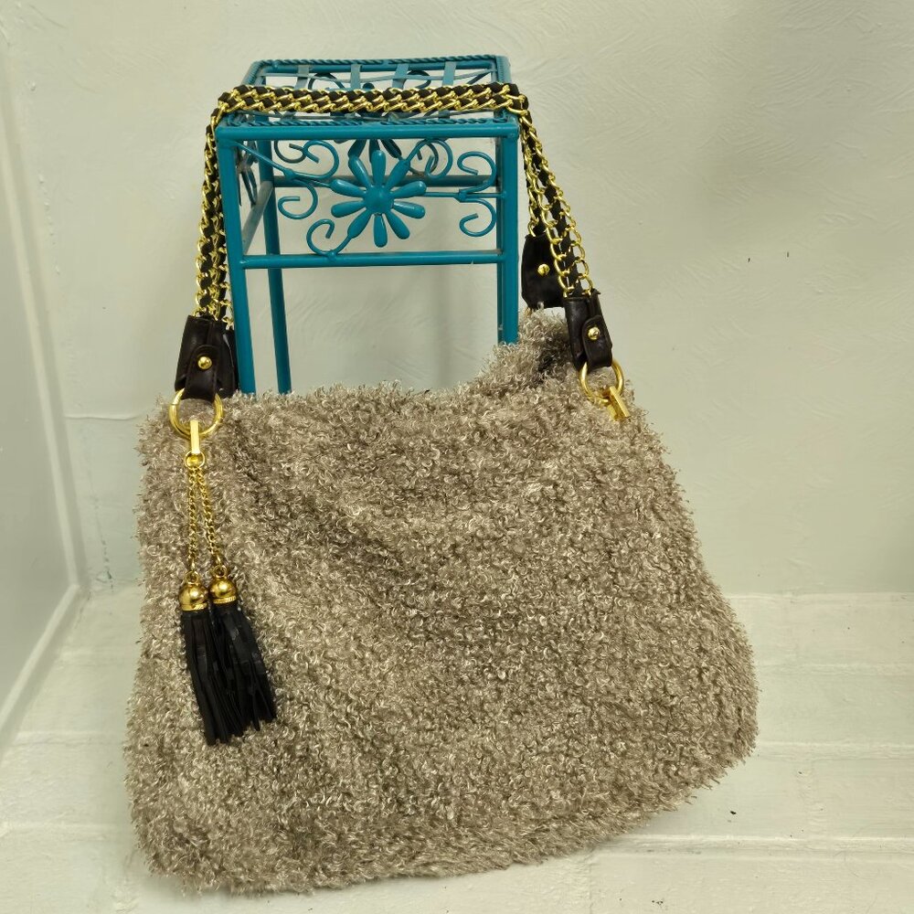 Curly Lamb Fake Fur Handbag - Picture 1 of 4